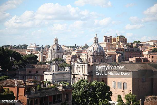 aerial view of capitoline hill rome building top - rome italy skyline stock pictures, royalty-free photos & images