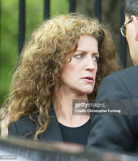 Angela Donald attends the funeral of her son at The Church of the Jesus Christ of Latter Day Saints, on April 30, 2004 in Pollock, Glasgow....