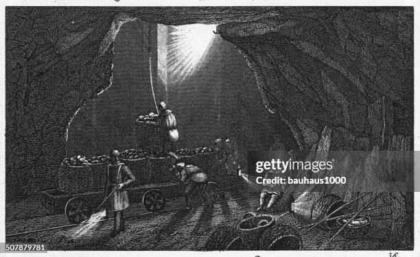 coal mine, newcastle-upon-tyne - coal mining stock illustrations