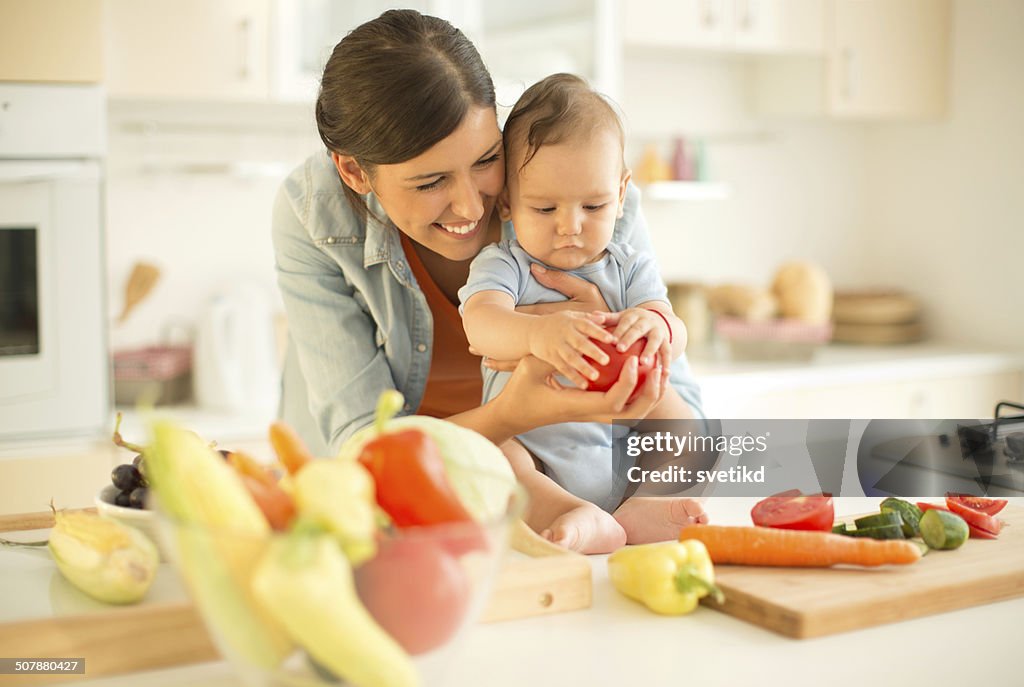 Mother with her baby boy.