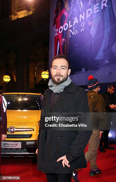 Simone Ruzzo attends Zoolander No.2 Fan Screening with Fiat 500X on January 30, 2016 in Rome, Italy.