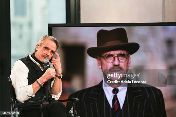 Actor Jeremy Irons discusses "Race" at AOL Studios In New York on February 1, 2016 in New York City.