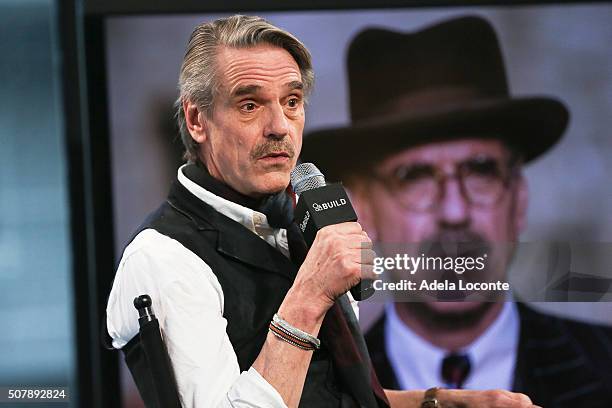 Actor Jeremy Irons discusses "Race" at AOL Studios In New York on February 1, 2016 in New York City.