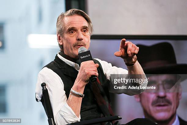 Actor Jeremy Irons discusses "Race" at AOL Studios In New York on February 1, 2016 in New York City.