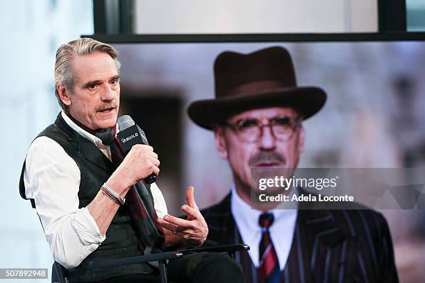 Actor Jeremy Irons discusses "Race" at AOL Studios In New York on February 1, 2016 in New York City.