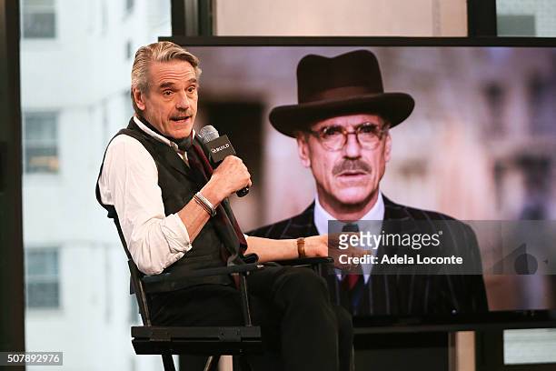 Actor Jeremy Irons discusses "Race" at AOL Studios In New York on February 1, 2016 in New York City.