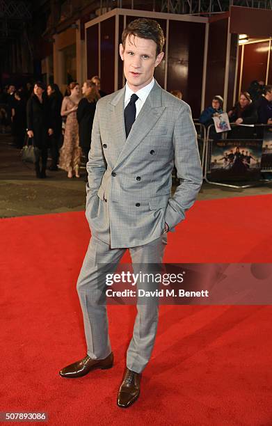 Matt Smith attends the European Premiere of "Pride And Prejudice And Zombies" at the Vue West End on February 1, 2016 in London, England.