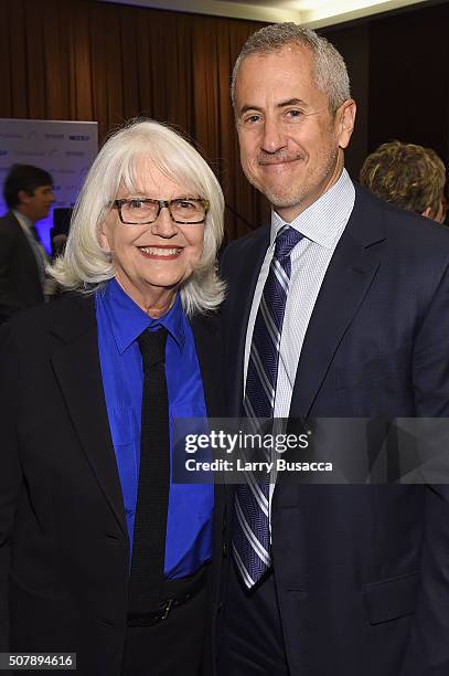 Restaurateur Daniel Meyer poses with Editorial Director of Hearst Magazines Ellen Levine at the American Magazine Media Conference at Grand Hyatt New...