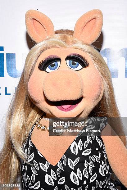 Miss Piggy visits the SiriusXM Studios on February 1, 2016 in New York City.