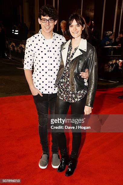 Matt Richardson and Sam Rollinson attend the red carpet for the European premiere for "Pride And Prejudice And Zombies" on at Vue West End on...