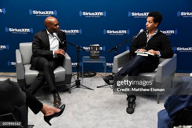 Reid and Toure take part in SiriusXM's 'Town Hall' with L.A. Reid at the SiriusXM Studios on February 1, 2016 in New York City.