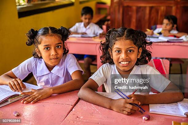 sri lankan school children in classroom - child at school stock pictures, royalty-free photos & images