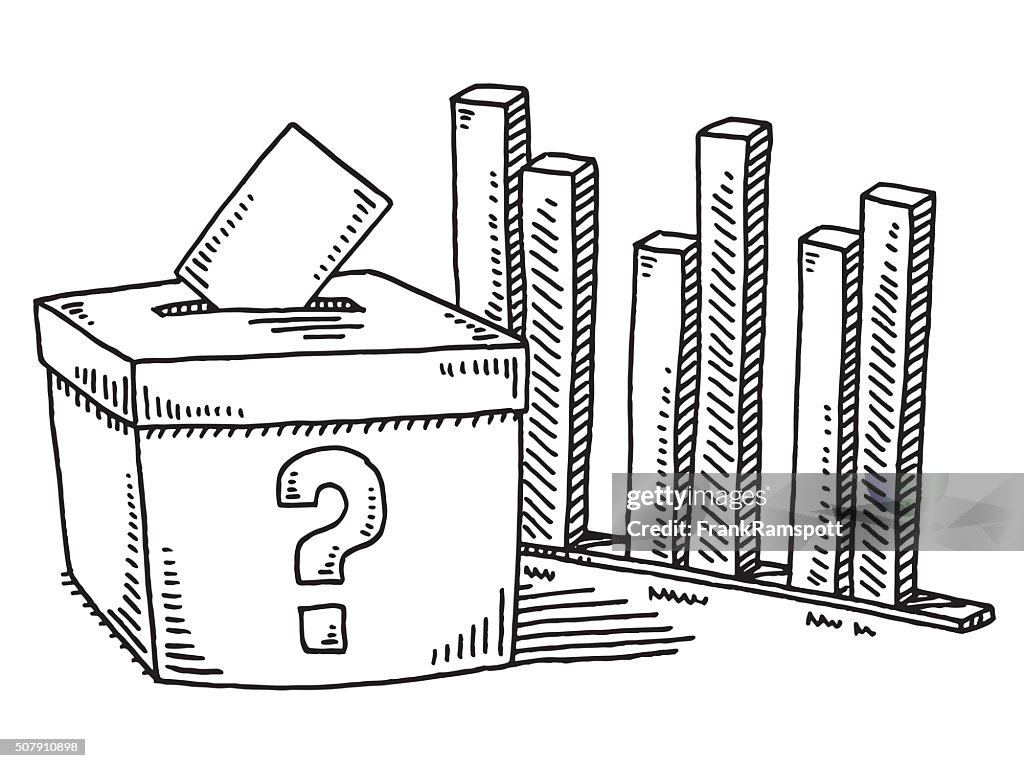 Polling Drawing Election Poll Statistics Bar Chart Drawing High-Res Vector Graphic ...