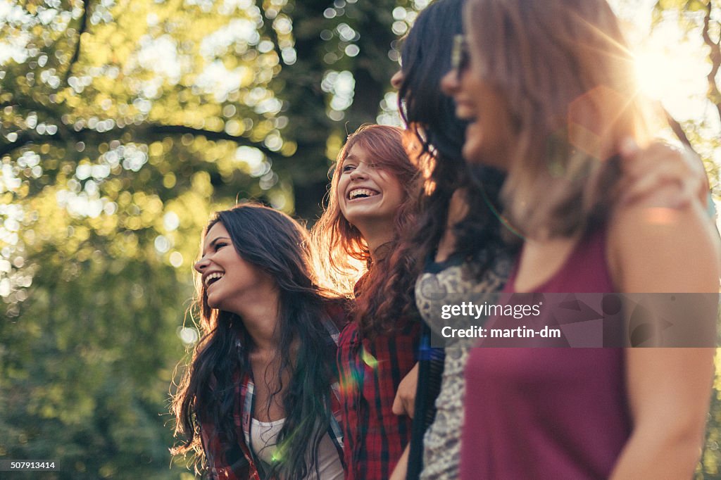 Group of girls in the park