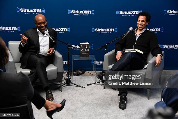 Reid and Toure take part in SiriusXM's 'Town Hall' with L.A. Reid at the SiriusXM Studios on February 1, 2016 in New York City.