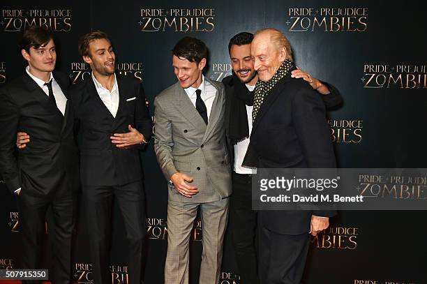 Sam Riley, Douglas Booth, Matt Smith, Jack Huston and Charles Dance attend the European Premiere of "Pride And Prejudice And Zombies" at the Vue West...