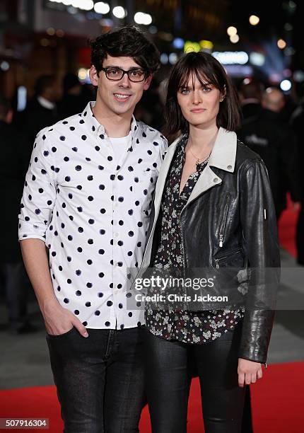 Matt Richardson and Sam Rollinson attend the European premiere of "Pride And Prejudice And Zombies" at Vue West End on February 1, 2016 in London,...