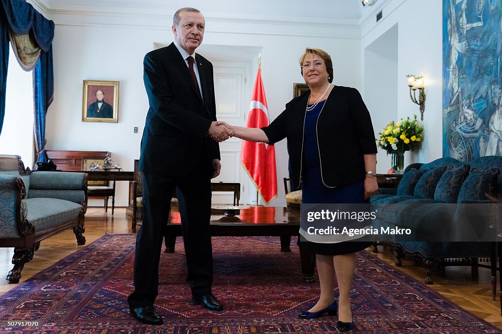 Turkish President Recep Tayyip Erdogan Visits Chile