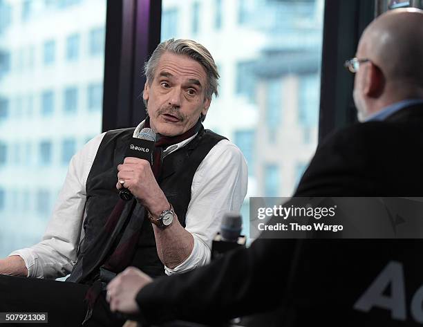 Jeremy Irons attends AOL Build Speaker Series - Jeremy Irons, "Race" at AOL Studios In New York on February 1, 2016 in New York City.