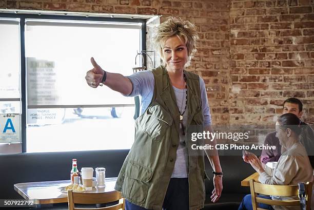 Practice Guy" -- Pictured: Jane Lynch . Allison is struck with the dating jitters, so Amy suggests she have a one-night-stand to work out her nerves,...