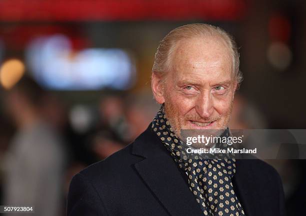 Charles Dance attends the red carpet for the European premiere for "Pride And Prejudice And Zombies" on at Vue West End on February 1, 2016 in...