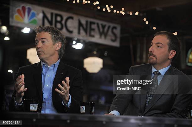 Pictured: Rand Paul and Chuck Todd appear on "Meet the Press" on Sunday, January 31, 2016 in Des Moines, Iowa --