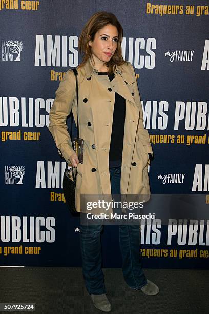 Lea Salame attends the 'Amis Publics' premiere at Cinema UGC Normandie on February 1, 2016 in Paris, France.