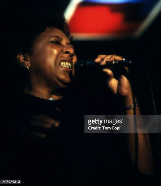Photo of Etta Jones performing in Oakland, California. Circa 1981