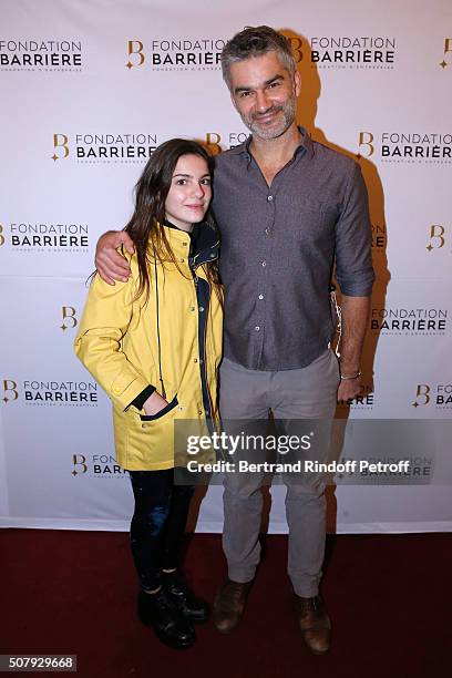 Actor Francois Vincentelli and his daughter attend the Theater Price 2015 of Foundation Diane & Lucien Barriere, given to the Theater Piece 'Je vous...