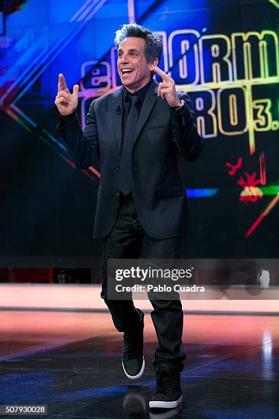 Actor Ben Stiller attends 'El Hormiguero' Tv Show at Vertice Studio on February 1, 2016 in Madrid, Spain.