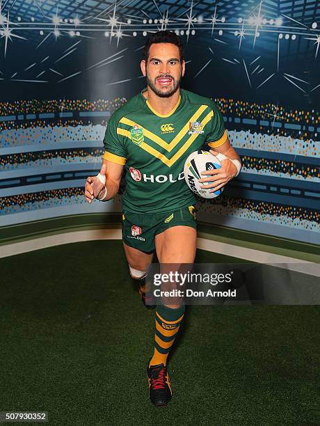 Greg Inglis's wax model is displayed at Madame Tussauds on February 2, 2016 in Sydney, Australia.