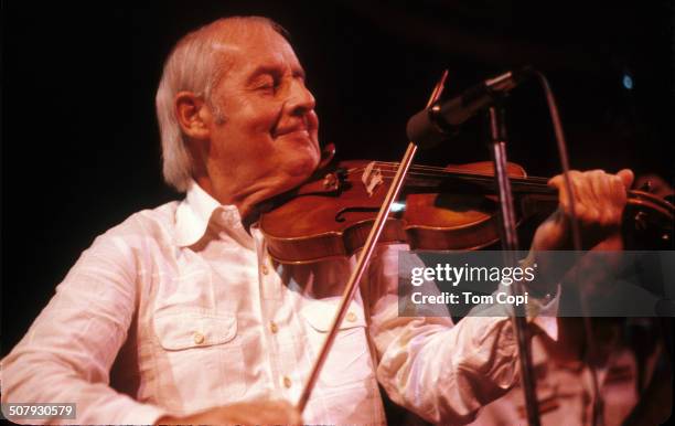 Musician Stephan Grappelli performing in San Francisco, California circa 1978