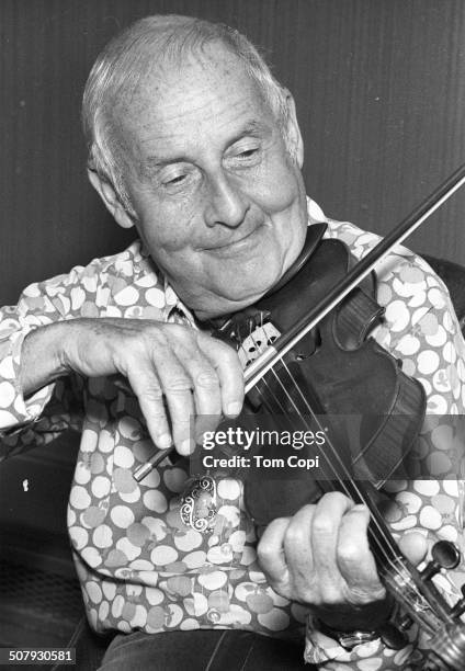 Musician Stephan Grappelli performing in San Francisco, California circa 1976