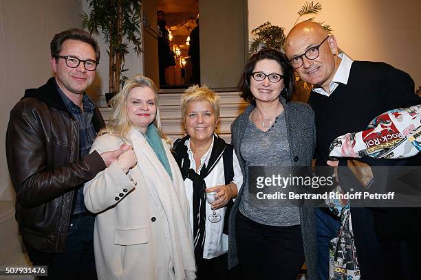 Stage Director of the Piece, Isabelle Nanty , Actor Guillaume de Tonquedec , his wife Christelle , Actress Mimie Mathy and her husband Benoist Gerard...
