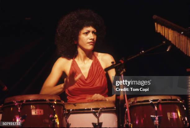 Photo of Sheila Escovedo performing in Oakland, California. Circa 1978