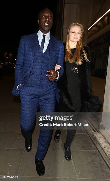 Ozwald Boateng attending the "Pride And Prejudice And Zombies" after party at Bounce on February 1, 2016 in London, England.