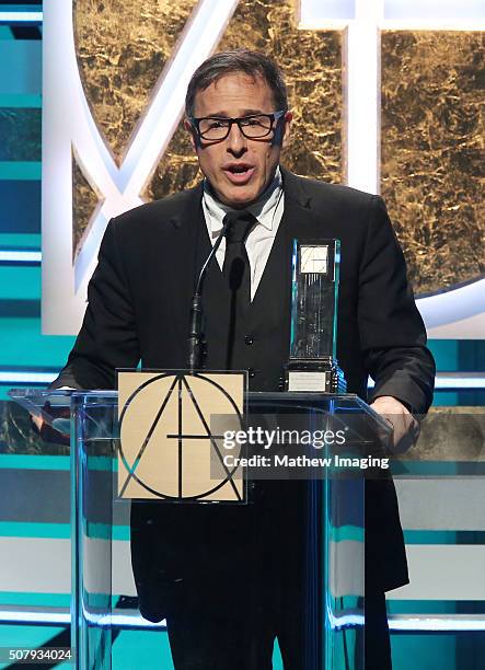 Cinematic Imagery Award winner Daviod O. Russell speaks on stage the 20th Annual Art Directors Guild Excellence In Production Design Awards at The...