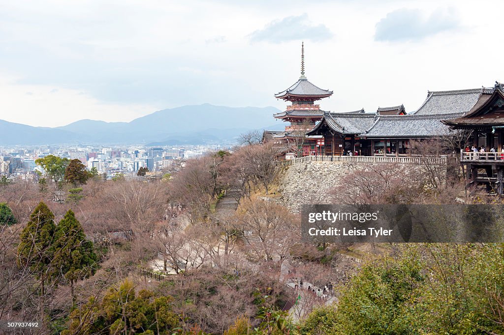 View of Kiyomizu-dera, a Buddhist temple first founded in...