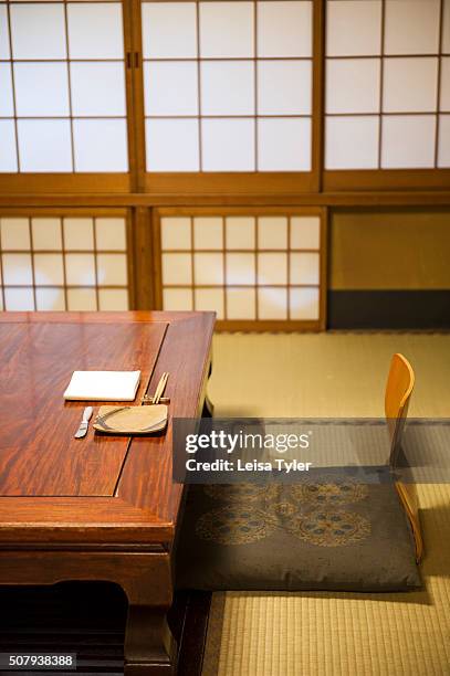 Dining room at Misoguigawa, a restaurant in Kyoto where influenced by the Belle Epoque era in Frances history, chef Teruo Inoue has taken the...