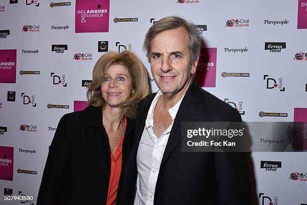 Anne de La VillardiereÊand Bernard de La Villardiere attend the 'Des Amours Desamour' Premiere at Cinema Gaumont Opera on February 1, 2016 in Paris,...