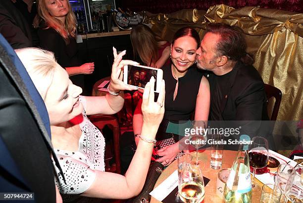 Kriemhild Siegel, Ornella Muti and Franco Nero during the Lambertz Monday Night 2016 at Alter Wartesaal on February 1, 2016 in Cologne, Germany.
