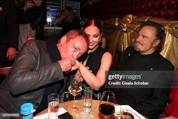Udo Kier, Ornella Muti and Franco Nero during the Lambertz Monday Night 2016 at Alter Wartesaal on February 1, 2016 in Cologne, Germany.
