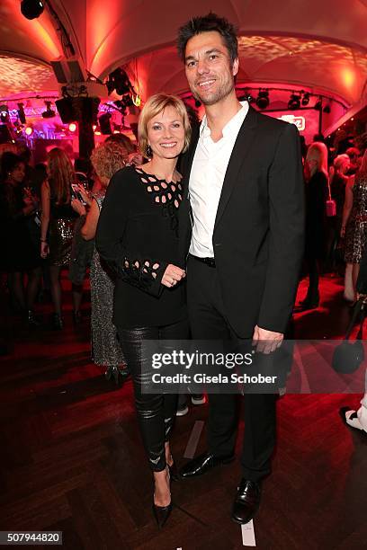 Ilka Essmueller and her husband Boris Buettner during the Lambertz Monday Night 2016 at Alter Wartesaal on February 1, 2016 in Cologne, Germany.