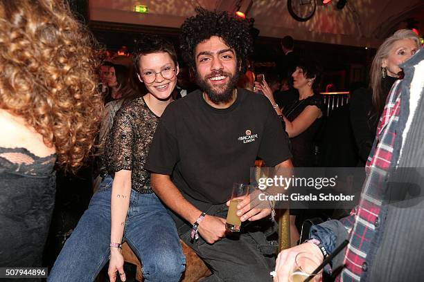 Noah Becker and Elisabeth Ehrlich during the Lambertz Monday Night 2016 at Alter Wartesaal on February 1, 2016 in Cologne, Germany.