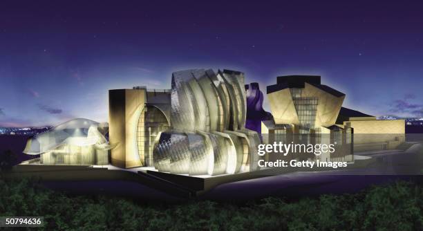 Handout image from the Simon Wiesenthal Center shows a rear view of Los Angeles architect Frank O. Ghery's design for the Museum of Tolerance May 2,...