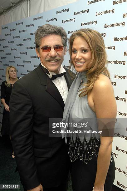 Geraldo Rivera and his new wife arrive at the Bloomberg News party after the White House Correspondants dinner on May 1, 2004 in Washington, D.C.