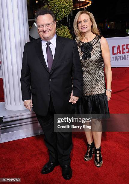 Actor Wayne Knight and Clare De Chenu attend the Premiere of Universal Pictures' 'Hail, Caesar!' at the Regency Village Theatre on February 1, 2015...