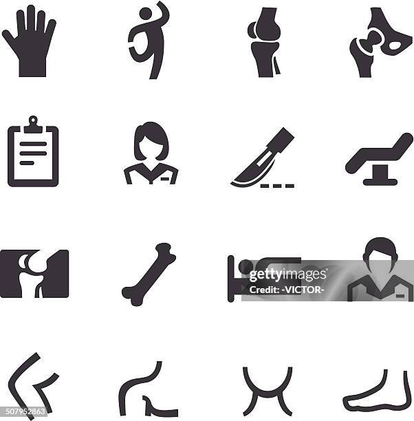 orthopedic icons - acme series - orthopedic surgeon stock illustrations