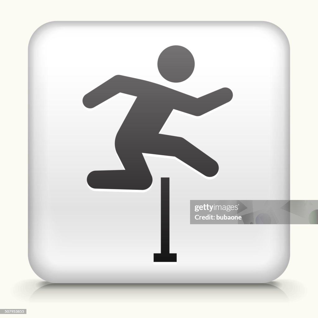 Square Button with Hurdles royalty free vector art