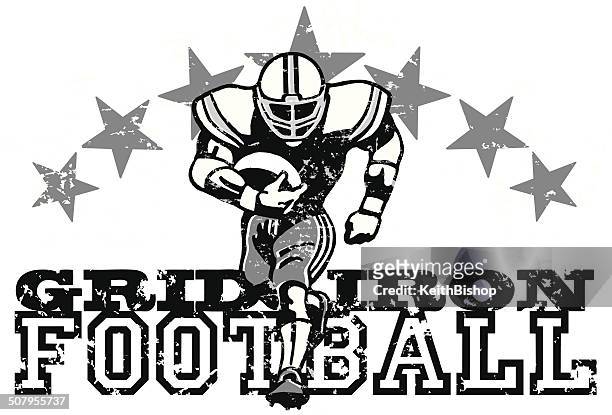 retro football graphic background - fullback american football stock illustrations